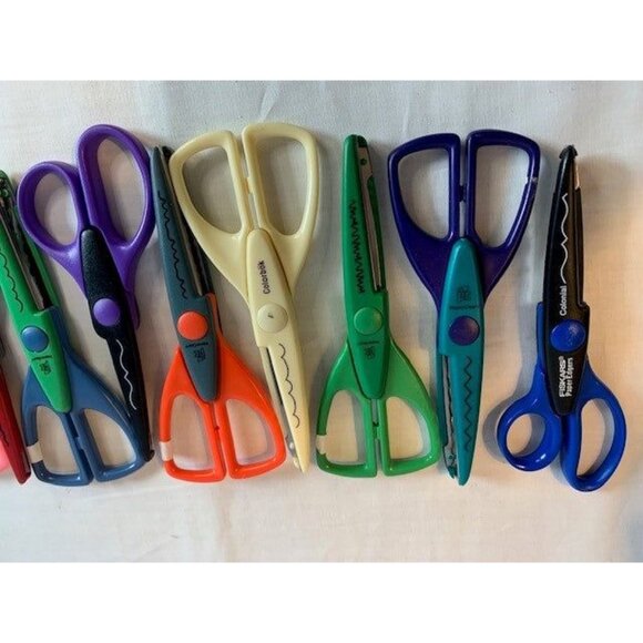 Craft Paper Shapers Scissors Scrapbooking Decorative Edging Set Fun Blades - Picture 2 of 12